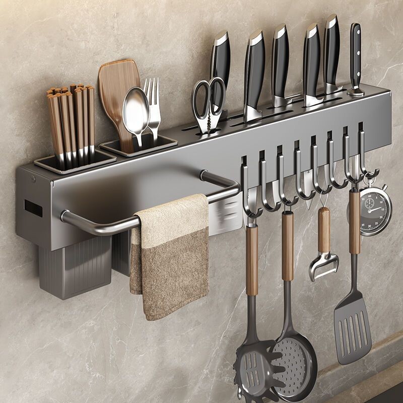 Knife holder rack multi-functional kitchen wall-mounted chopstick cage