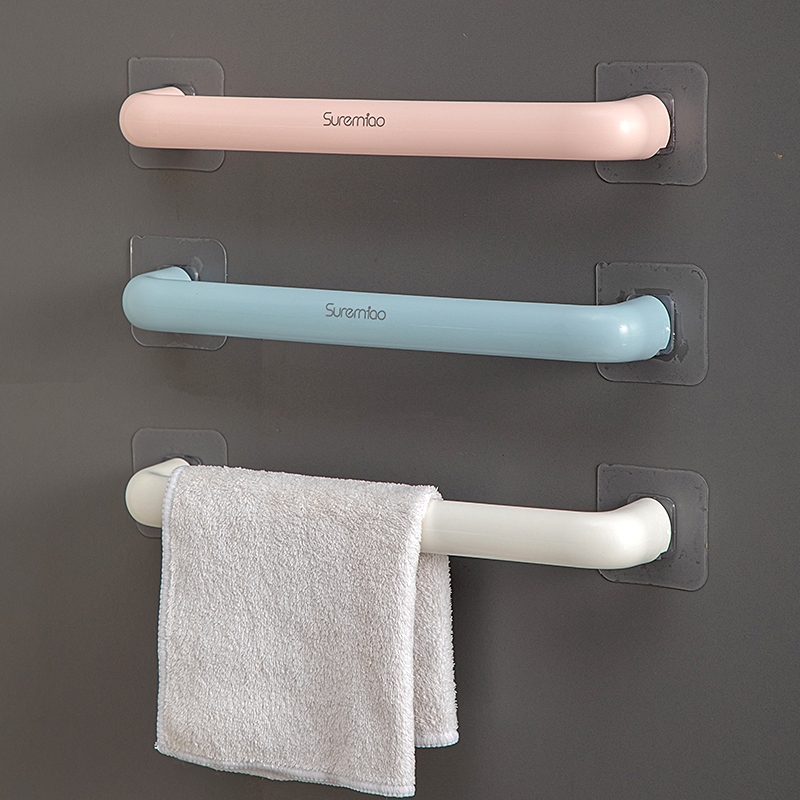 Bathroom Towel Rack, No-Drill Suction Cup Hanger, Single Rod Storage Rack, Kitchen Cloth Holder Hardware Bathroom Towel Rack, No-Drill Suction Cup Hanger, Single Rod Storage Rack, Kitchen Cloth Holder Hardware