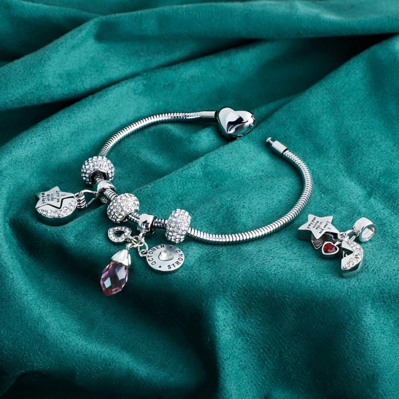 European and American Style Pink Dora Bracelet Couple Crystal Bracelet Women's Fashion Beaded DIY Rhinestone Bracelet Ins Bracelet Factory