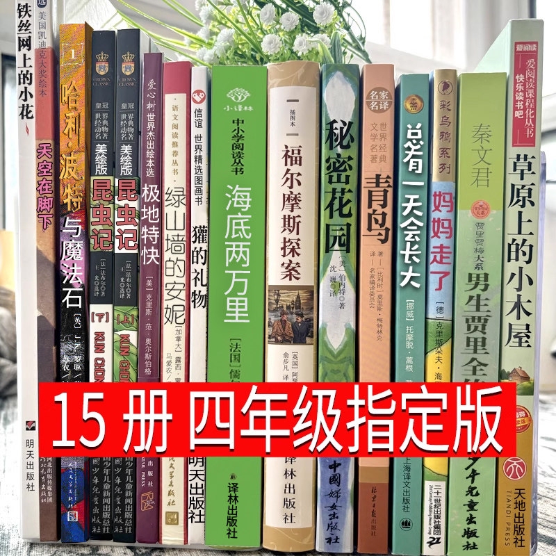 Fourth Grade Extracurricular Books: Little House on the Prairie, Secret Garden, Polar Express, Anne of Green Gables, Bluebird, Jiali the Boy, Twenty Thousand Leagues under the Sea, One Day I'Ll Grow Up, Mommy Is Gone, the Sky Is Below, the Gift of the Badger, Picture Book