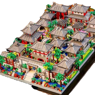 苏州园林积木建筑模型高难度大型10000粒以上男女孩益智拼装玩具