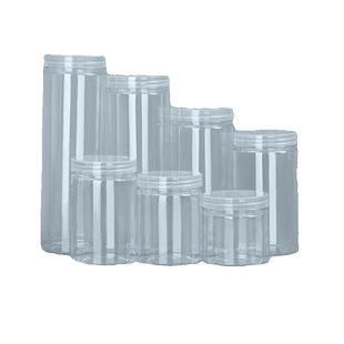 食品盒子圆形塑料密封瓶带盖罐子一次性收纳小号透明中药圆柱防潮