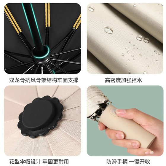 折叠伞全自动雨伞大号加厚太阳伞遮阳伞防紫外线防晒伞小暴雨伞