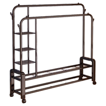 Clothes drying rack floor-standing folding clothes rack home bedroom clothes drying rod clothes rack dormitory clothes drying rod steel pipe double rod