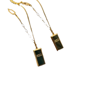 金砖小众轻奢暴富高级感AB链爆款项链女金条颈链不掉色吊坠钛钢