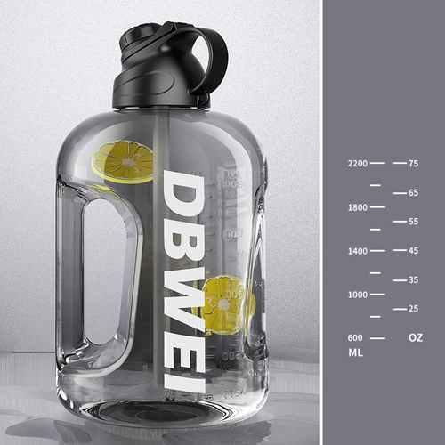 Большая емкость вода -чашка интернет -знаменитость тонны ствола тонны спортивные фитнеса мужская и женские ученики Портативный пластиковый космот большой чашка для живота