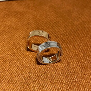 Couple rings for men and women, thickly plated 18k rose gold, gypsophila ring, plain ring, nails, light luxury pair of gold rings