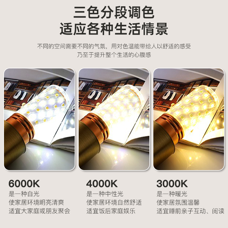 佛山照明LED玉米灯泡E27/E14螺口，三色变光超亮省电怎么选？