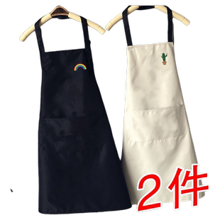 新款围裙厨房家用防水防油做饭卡通围腰女韩版日系家务工作服大人