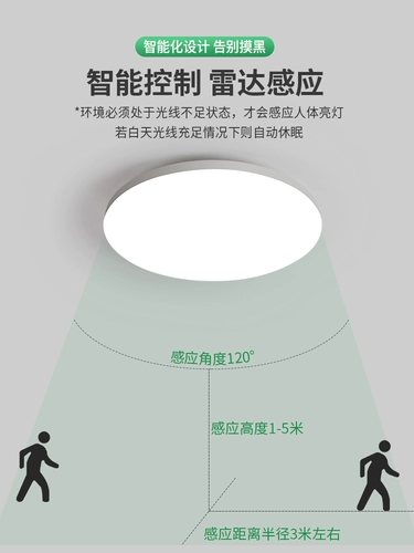 Индукционный светодиодный физиологичный потолочный светильник для беседки подходит для лестницы со светомузыкой, человеческий датчик