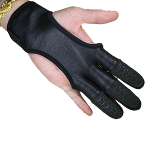 传统打孔弓反曲弓箭地中海鹿皮射箭三指护指手套护手射击真皮护具