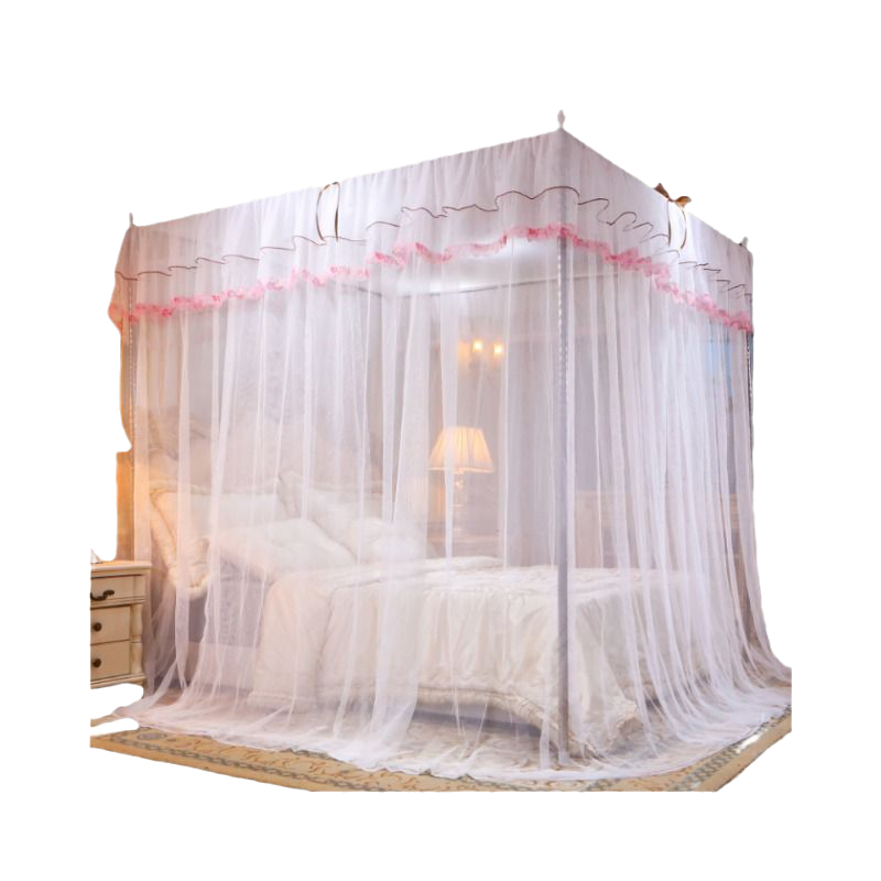 蚊帐家用1.8m床2024新款卧室三开门加厚1.5m不锈钢支架落地加粗