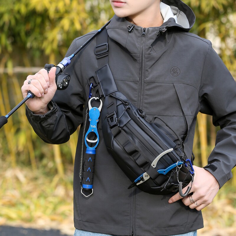 New Luya Bag Multifunctional Waist Bag Waterproof Outdoor Sports Telescopic Rod Storage Small Objects Men's and Women's Crossbody Backpack