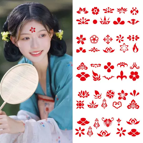 Детское ханьфу в стиле древности, детская татуировка, мультяшная водонепроницаемая наклейка, с драгоценным камнем