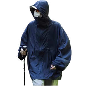防晒衣男冰丝夏季薄款山系户外机能连帽冲锋衣外套潮牌宽松防晒服