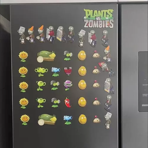 Магнит на холодильник, магнитные мощные мультяшные растения против зомби, наклейка из ПВХ