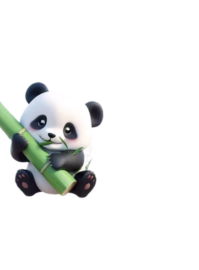 可爱竹子熊猫车身装饰改装个性划痕遮挡汽车电动摩托车防水车贴纸