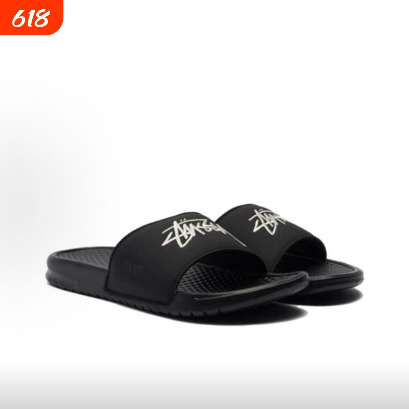 Summer Stussy Benassi Collaboration Beach Sandals for Men and Women, Casual Versatile Outdoor Slip-On Sandals Summer Stussy Benassi Collaboration Beach Sandals for Men and Women, Casual Versatile Outdoor Slip-On Sandals