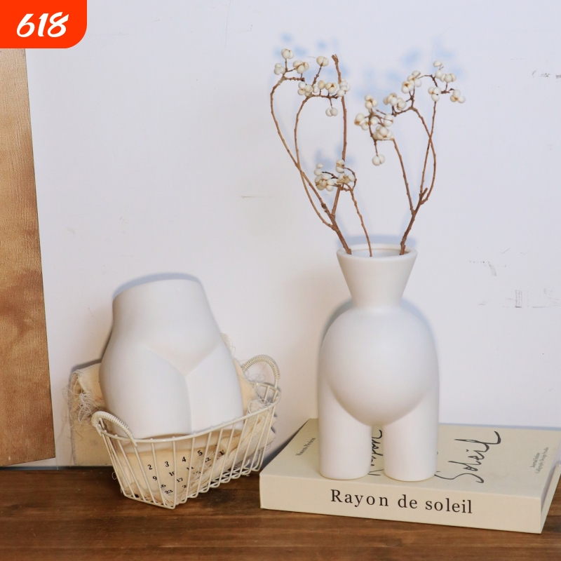 Creative Human-Shaped Ceramic Vase, Nordic Minimalist Niche Design, Artistic Home Decor for Entryway and Bar Counter Creative Human-Shaped Ceramic Vase, Nordic Minimalist Niche Design, Artistic Home Decor for Entryway and Bar Counter