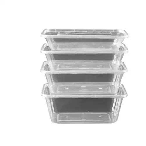 Одноразовый ланч-бокс, упаковочная коробка, прямоугольная круглая миска, пластиковый ланч-бокс на вынос с крышкой, микроволновая печь с подогревом фруктов