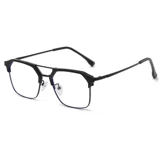 Обесцвечивые миопические очки мужчины, наклонные наполовину наполовину рамки, бокал платформ