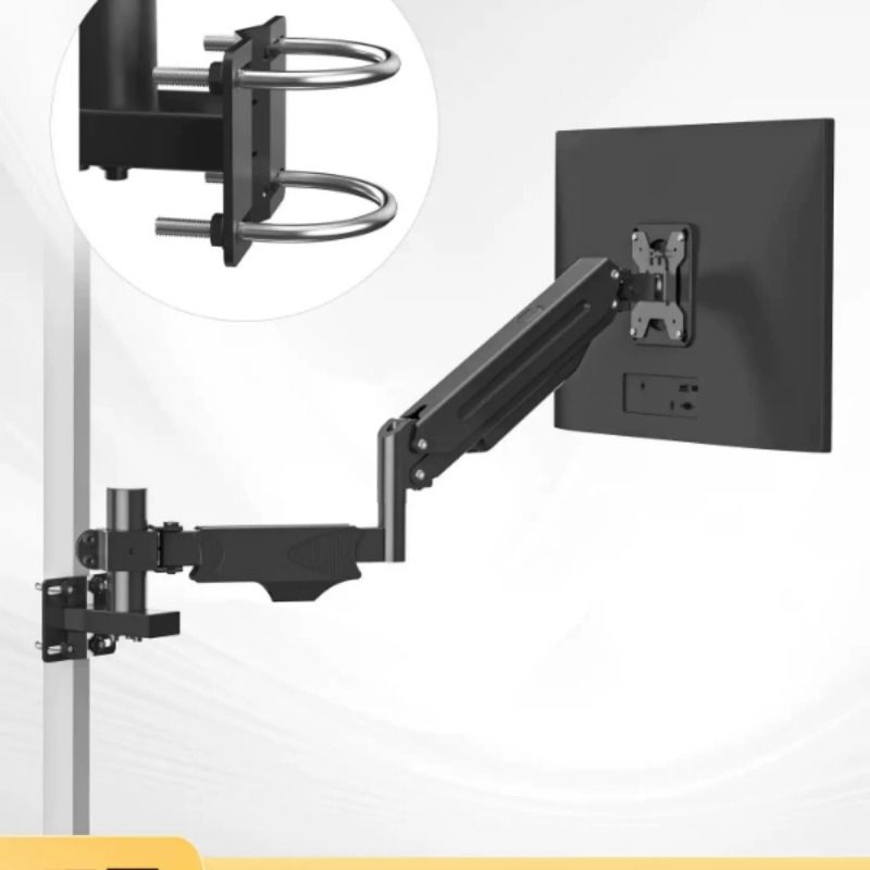 Monitor Stand Clamp-Type Wall Mount Bracket for Dormitory, Suitable for Square and Round Tubes, Computer Screen, No-Drill Suspension Mechanical Arm Monitor Stand Clamp-Type Wall Mount Bracket for Dormitory, Suitable for Square and Round Tubes, Computer Screen, No-Drill Suspension Mechanical Arm