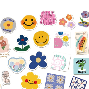 270张ins风手账涂鸦贴纸diy韩式装饰可爱治愈卡通不重复防水行李箱粘贴旅行箱笑脸箱子
