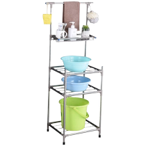 Washbasin rack multifunctional floor-standing bathroom washbasin storage rack household stainless steel bathroom washbasin storage rack