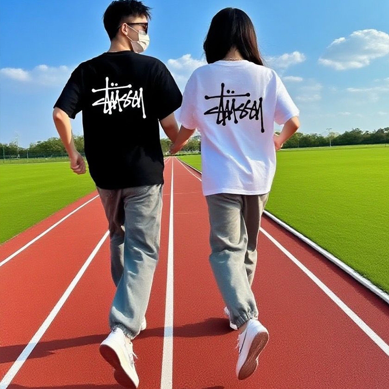 Sports Fashion Brand Stu Short-Sleeved T-Shirt Cross-Border Foreign Trade Wholesale Loose Heavyweight Pure Cotton 260g Stussy Tops for Men and Women Sports Fashion Brand Stu Short-Sleeved T-Shirt Cross-Border Foreign Trade Wholesale Loose Heavyweight Pure Cotton 260g Stussy Tops for Men and Women