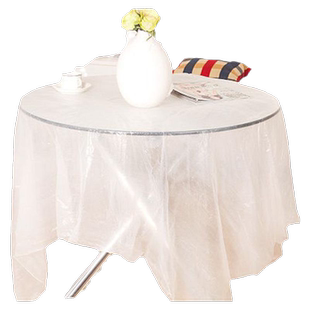 一次性桌布塑料薄膜加厚酒店红色透明长方形圆形家用圆桌餐布台布