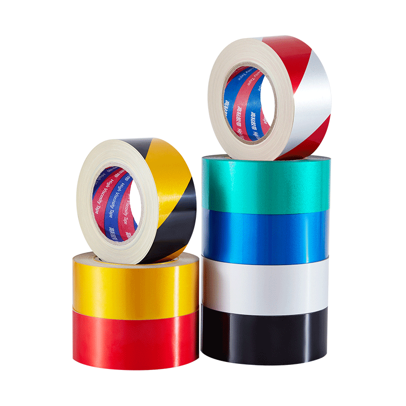 黑黄斜纹反光警示胶带pet红白彩色高亮反光膜5/10cm多规格加厚耐磨夜间安全防撞贴条防水高粘不留痕粘贴