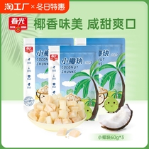 Chunguang Food Hainan specialty small coconut chunks baked coconut meat snacks dried fruit snacks