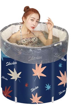 青木生活一次性泡澡袋折叠圆桶