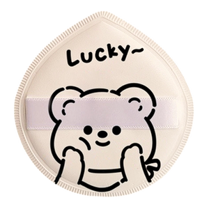 依莱丽luck熊粉扑粉底液粉扑不吃粉干湿两用学生化妆工具气垫粉扑