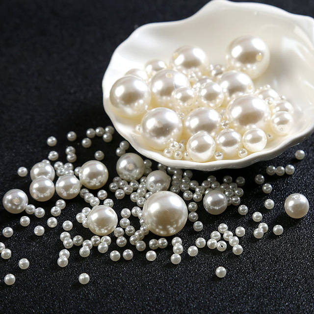 abs imitation pearl diy ວັດສະດຸຖົງອຸປະກອນເສີມເຄື່ອງປະດັບ handmade ອຸປະກອນເສີມ beads ສີຂາວຂະຫນາດນ້ອຍ beads ວ່າງ beads ຕົກແຕ່ງ