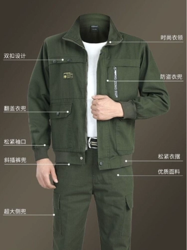 Камуфляжный демисезонный хлопковый износостойкий комбинезон для работы, защита от ожогов