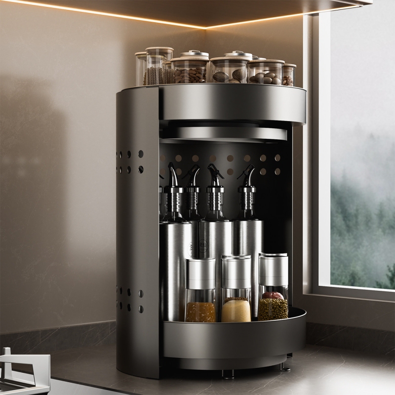 Kitchen Rotating Spice Rack 2026 New Model Countertop Multifunctional Storage Layer for Oil, Salt, Sauce, and Vinegar Seasoning Supplies Kitchen Rotating Spice Rack 2026 New Model Countertop Multifunctional Storage Layer for Oil, Salt, Sauce, and Vinegar Seasoning Supplies