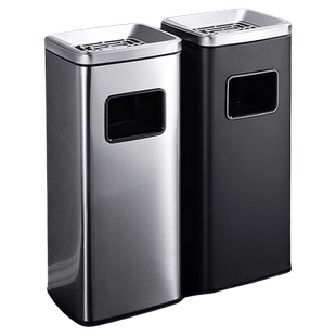 不锈钢酒店大堂立式垃圾桶灭烟桶带烟灰缸吸烟区烟灰桶轻奢卫生间