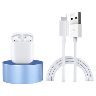 无线蓝牙耳机充电器线i12数据线扁口typec通用pro充电仓安卓适用苹果小米红米oppo华为圆形接口盒子tpc充电线