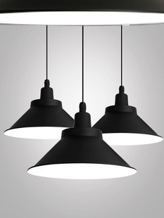 Люстра, черный промышленный супер яркий мегафон для гостиной, простой и элегантный дизайн, 100W, высокая мощность