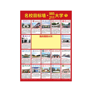 名校目标墙贴985/211小学高考大学贴纸报学生激励榜理想全国励志