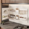 Kitchen household soft cloth enamel board flat magnetic storage rack hole board wall hanger accessories set storage rack