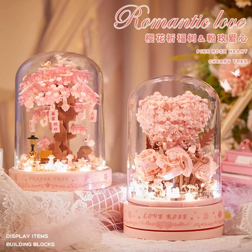 Конструктор, игрушка, «сделай сам», букет, розы, в цветочек, изысканный стиль, подарок на день рождения