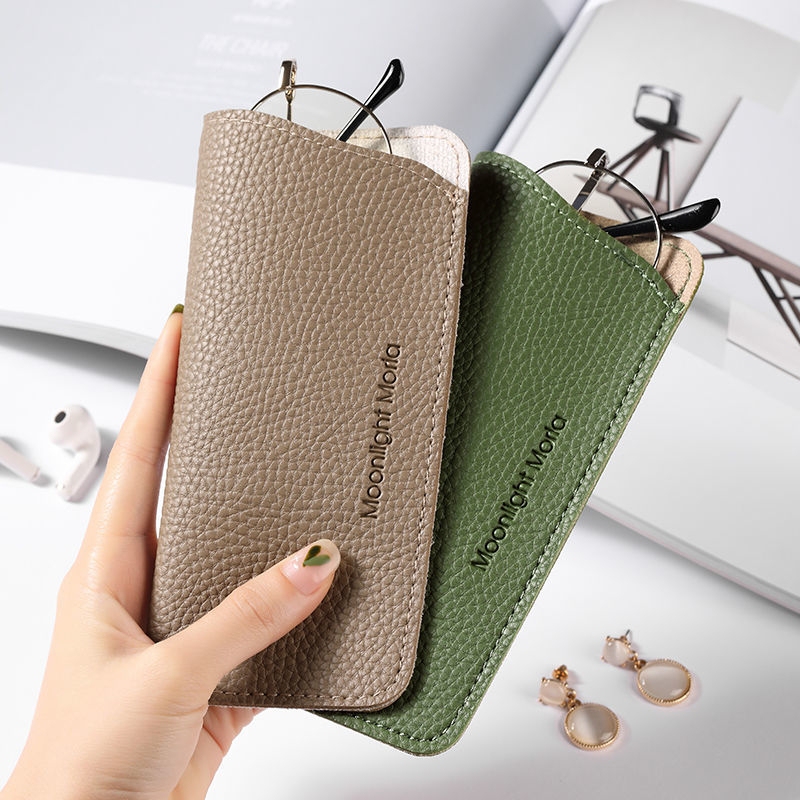 Ins Japanese-Style High-End Portable Niche Women's Leather Fashion Glasses Case Ins Japanese-Style High-End Portable Niche Women's Leather Fashion Glasses Case