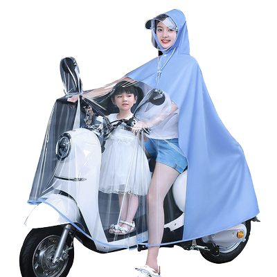 【新品热销】透明拼接亲子款雨披