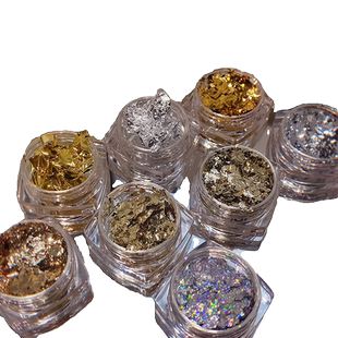 新款日式美甲高亮金银箔纸闪耀超薄流行网红指甲日系金箔银箔碎片
