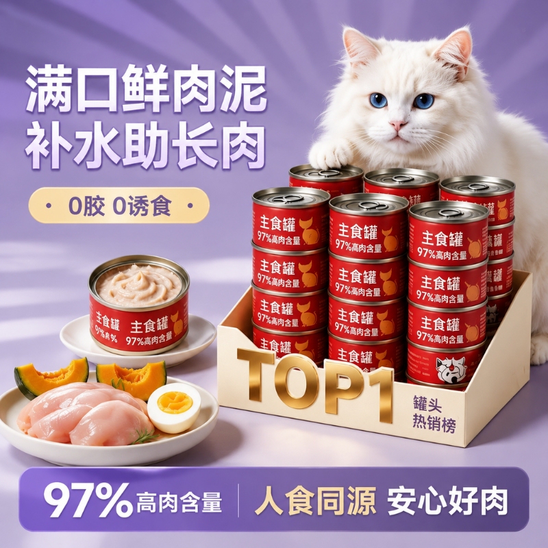 Cat Canned Snacks, Main Food Cans, Wet Food for Kittens, Nutritional Supplements, Cat Nutrition, Weight Gain, Various Flavors, Pet Snacks
