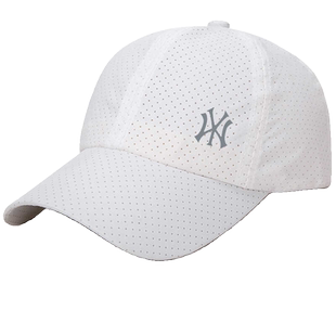 夏季速干帽子男薄款遮阳帽鸭舌帽钓鱼防晒透气棒球帽女白色新款