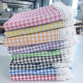 Ins style cotton linen lace tablecloth plaid small fresh dustproof cover desk mat coffee table dining table rectangular table cloth Ins style cotton linen lace tablecloth plaid small fresh dustproof cover desk mat coffee table dining table rectangular table cloth