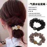 Лента для волос из органзы, резинка для волос интернет-знаменитости, новая стильная лента для волос, сетка со стразами, плиссированная лента для волос, аксессуары для волос, высокая эластичность и утолщение